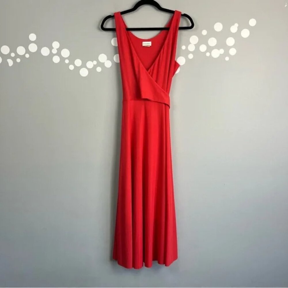 Club Monaco Jardrien Knit Warp Dress Size M Sleeveless Fit & Flare Midi